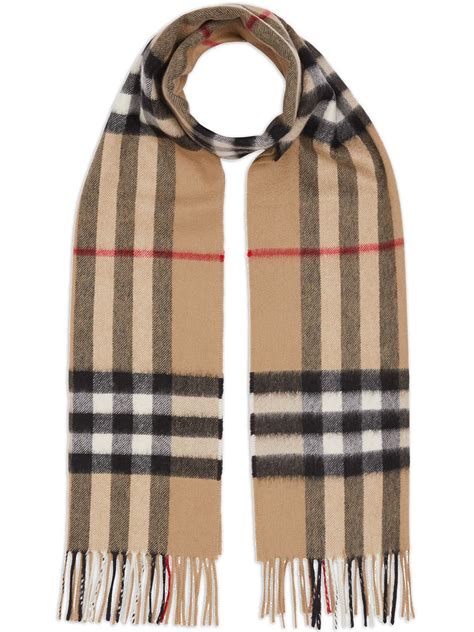 Burberry cashmere check scarf beige